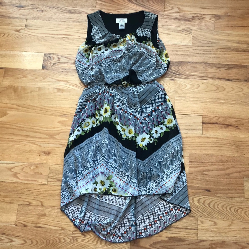 Floral high low dress.